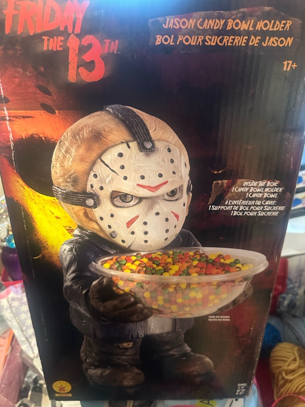 Friday The 13th Jason Candy Bowl Holder - White Mask